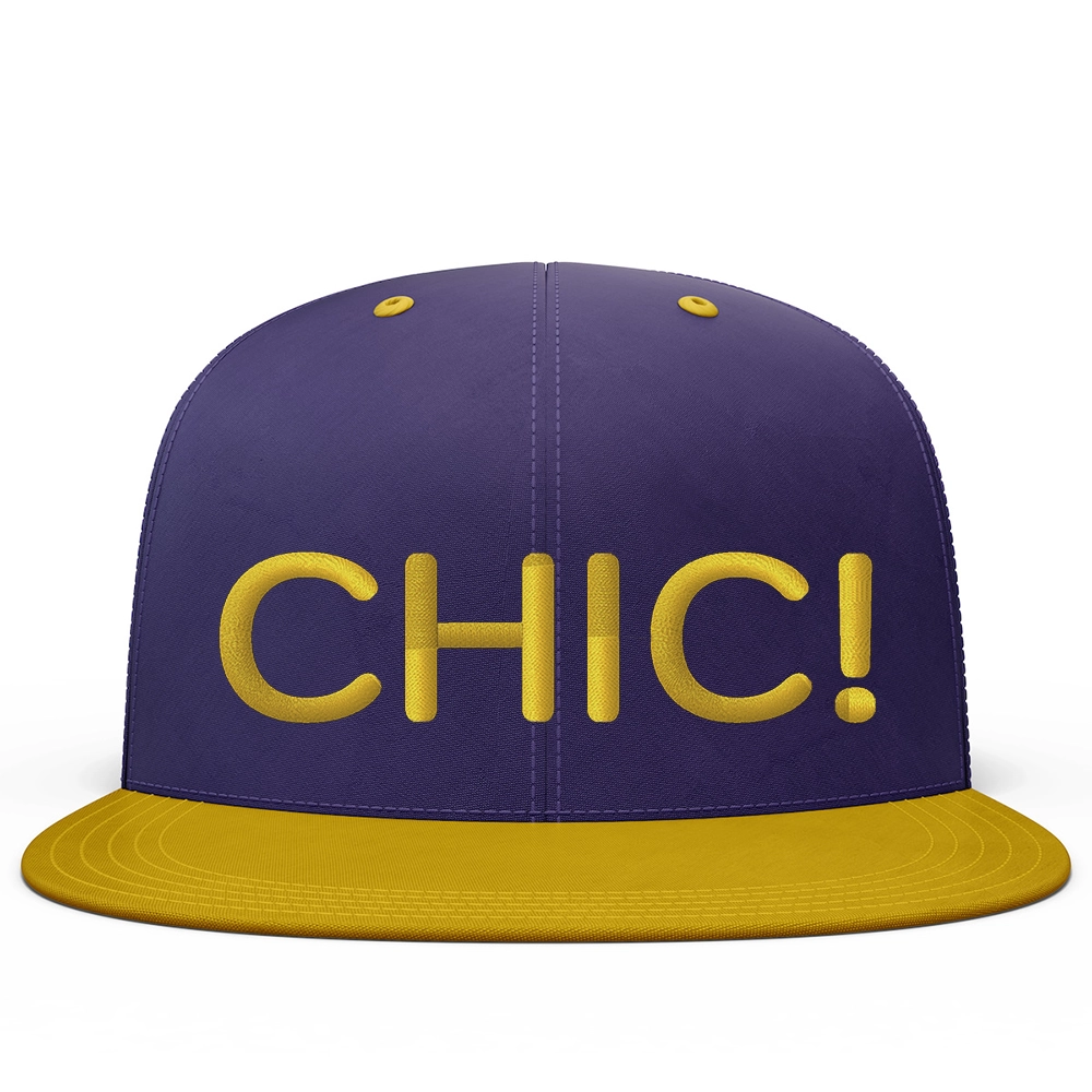 Czapka Flexfit Snapback z haftem 3D personalizowana dwukolorowa fioletowa złota